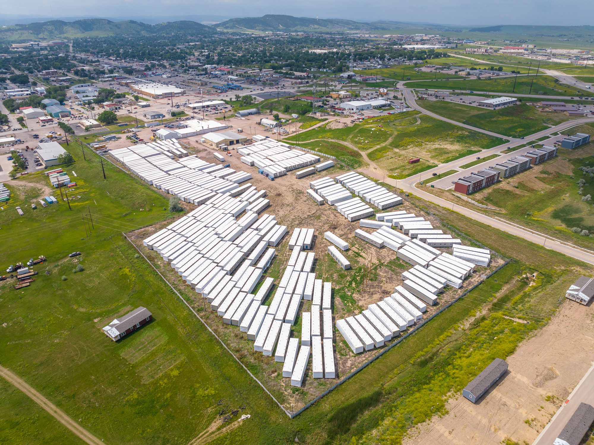 Drone overview of full inventory on site