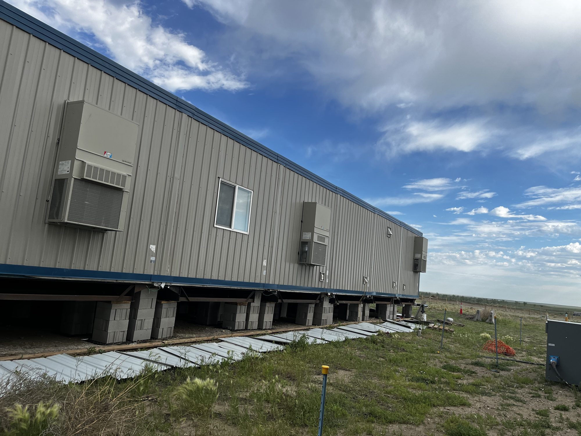 Erected dorm building, long exterior elevation